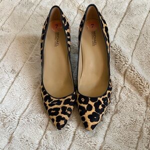 Michael Kors Black and Tan Leopard Heels